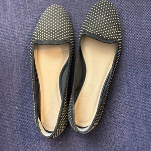 Loeffler Randall Black and Silver Studded Flats